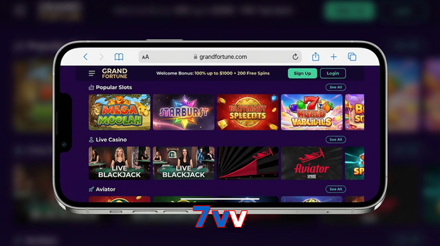 Main screen of 7Vv ios page for PK players